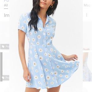 Forever 21 Floral Backless Mini Shirtdress